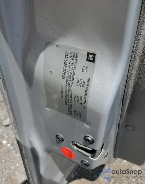 2008 Chevrolet Cobalt Lt z USA, uszkodzony, nr VIN 1G1AL58F287229051